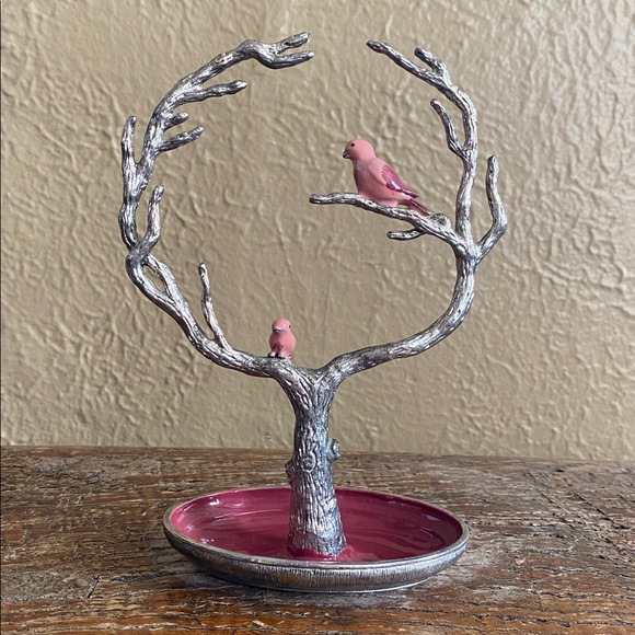 🌷Vintage🌷Jewelry Tree with Enameled Birds - Picture 6 of 11